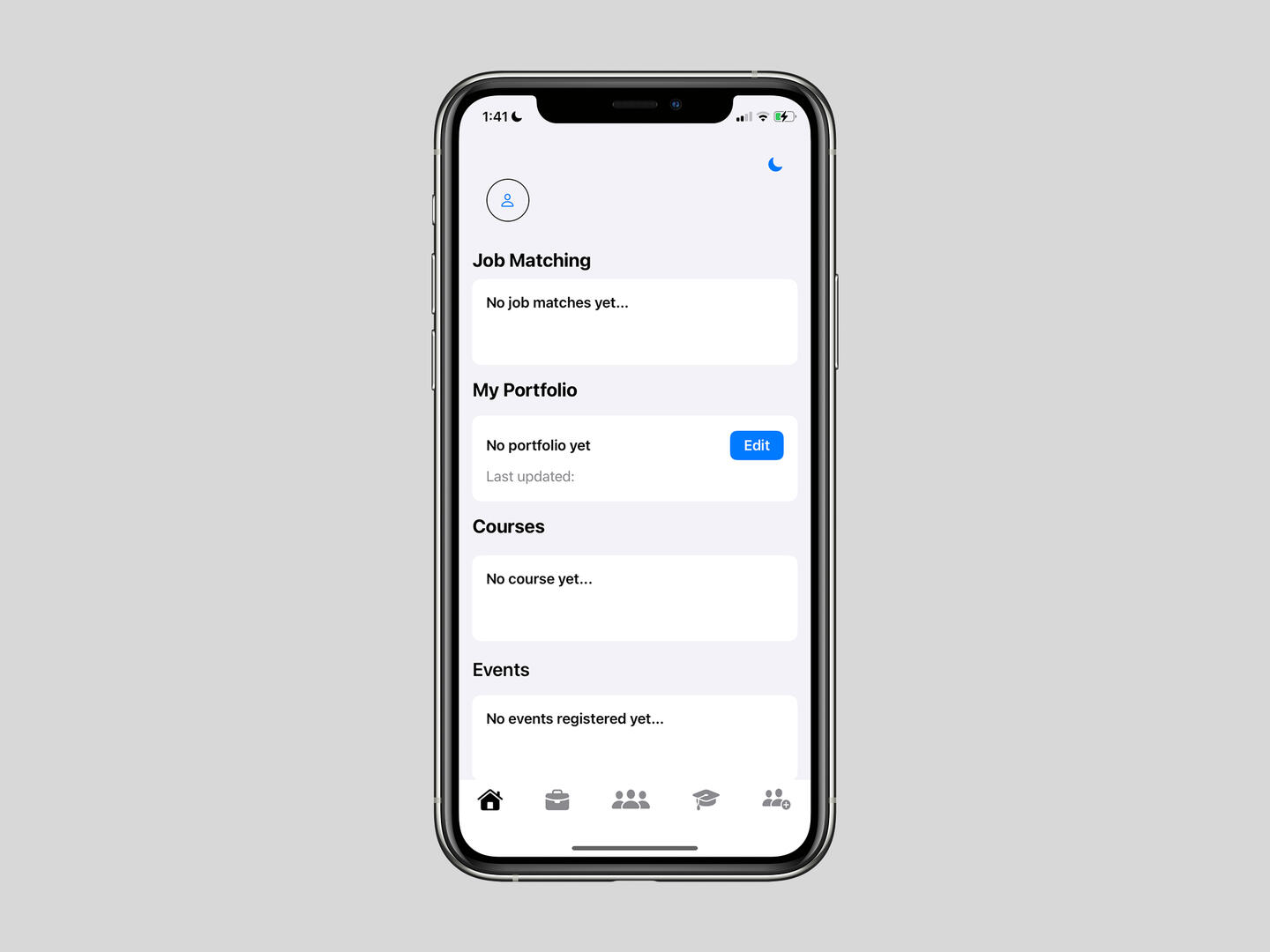 Career Connect screen 1