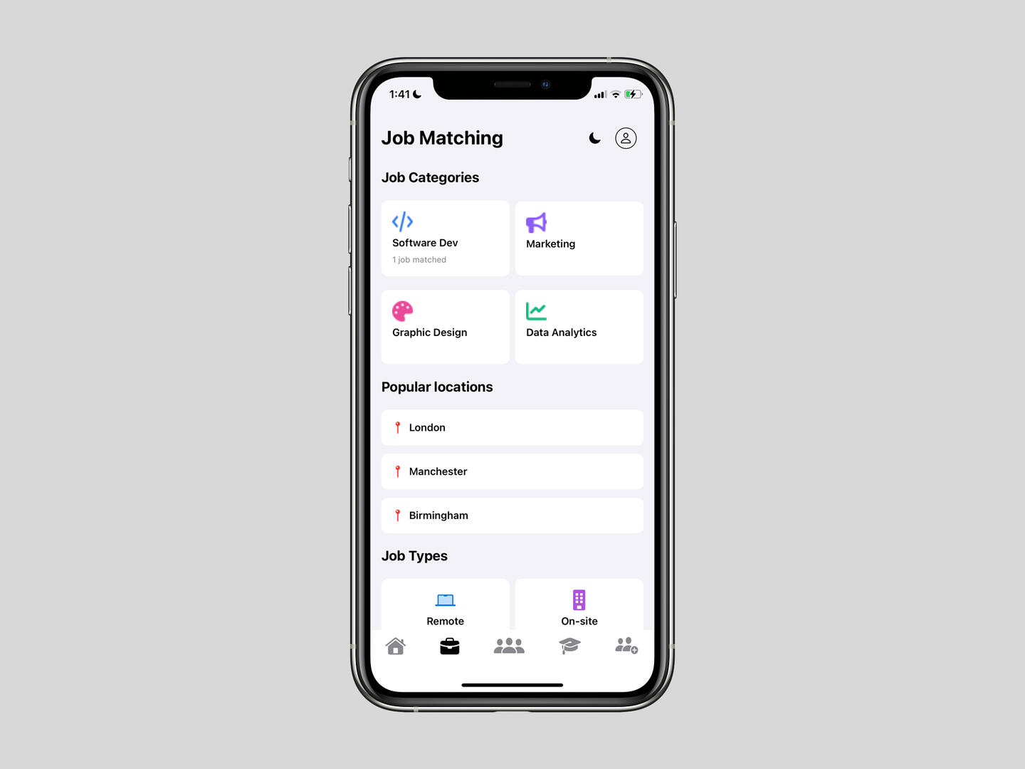 Career Connect screen 2