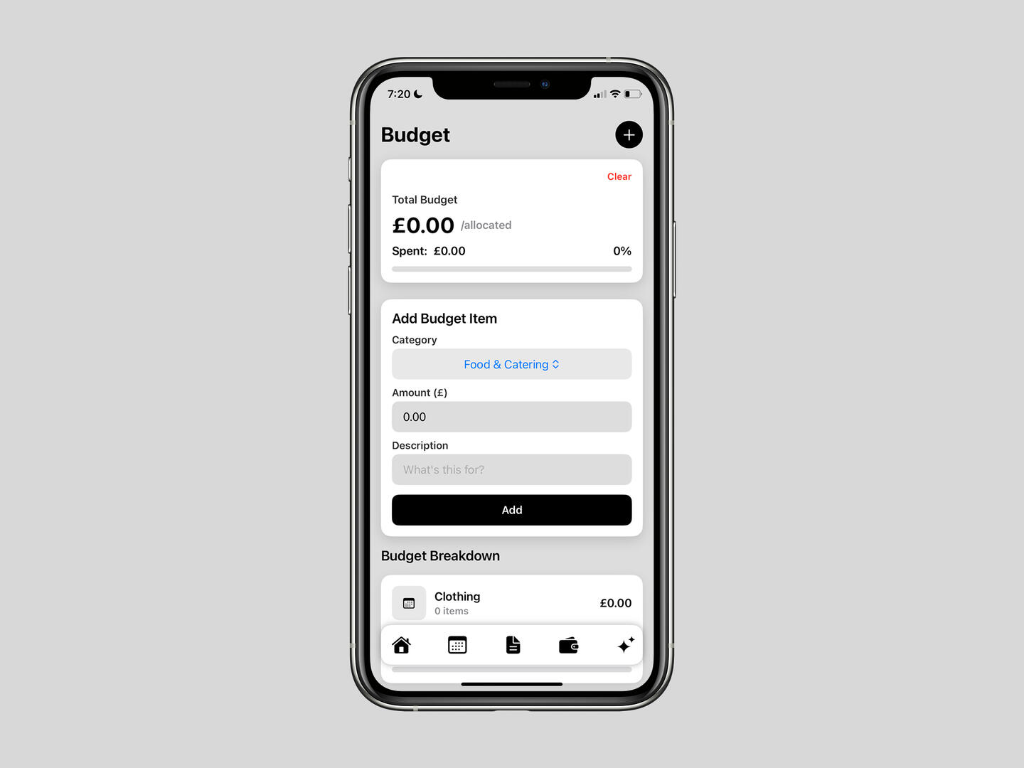 Event Planner screen 4